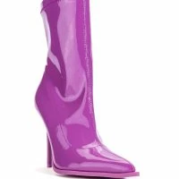 AZALEA WANG ISABELLA PATENT BOOTIE IN PURPLE -Sewing Down South shop azalea wang isabella patent bootie in purple purple 3 3