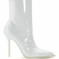 AZALEA WANG ISABELLA PATENT BOOTIE IN WHITE
