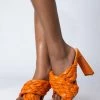 AZALEA WANG IT'S ALL LOVE CHUNKY SANDAL IN ORANGE