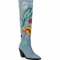AZALEA WANG IZARA OVER THE KNEE BOOT IN DENIM -Sewing Down South shop azalea wang izara over the knee boot in denim denim 3 3
