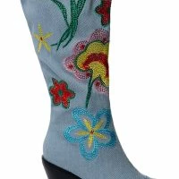 AZALEA WANG IZARA OVER THE KNEE BOOT IN DENIM -Sewing Down South shop azalea wang izara over the knee boot in denim denim 5 5