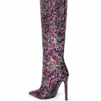 AZALEA WANG IZZY EMBELLISHED BOOT IN MULTI -Sewing Down South shop azalea wang izzy embellished boot in multi multi 4 4