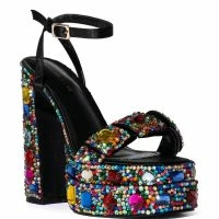 AZALEA WANG JANETTE GEM EMBELLISHED PLATFORM SANDAL IN MULTI -Sewing Down South shop azalea wang janette gem embellished platform sandal in multi multi 3 3