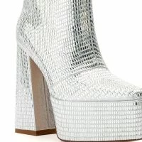 AZALEA WANG JAYDA CHUNKY BOOT IN SILVER -Sewing Down South shop azalea wang jayda chunky boot in silver silver 5 5