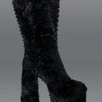 AZALEA WANG JERUSHA FUR CHUNKY BOOT IN BLACK -Sewing Down South shop azalea wang jerusha fur chunky boot in black black 1 1 c1