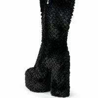 AZALEA WANG JERUSHA FUR CHUNKY BOOT IN BLACK -Sewing Down South shop azalea wang jerusha fur chunky boot in black black 4 4