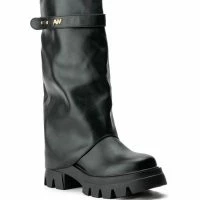 AZALEA WANG JET FOLD OVER FLATFORM BOOT IN BLACK -Sewing Down South shop azalea wang jet fold over flatform boot in black black 3 3