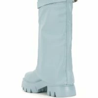 AZALEA WANG JET FOLD OVER FLATFORM BOOT IN BLUE -Sewing Down South shop azalea wang jet fold over flatform boot in blue blue 4 4