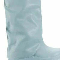 AZALEA WANG JET FOLD OVER FLATFORM BOOT IN BLUE -Sewing Down South shop azalea wang jet fold over flatform boot in blue blue 5 5