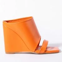 AZALEA WANG LOVE ME TENDER SQUARE TOE WEDGE SANDAL IN ORANGE -Sewing Down South shop azalea wang jocelyn square toe wedge sandal in orange orange 3 3