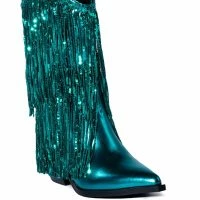 AZALEA WANG JOYFUL RING WESTERN BOOTIE IN BLUE -Sewing Down South shop azalea wang joyful ring western bootie in blue blue 3 3