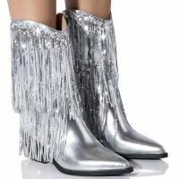 AZALEA WANG JOYFUL RING WESTERN BOOTIE IN SILVER