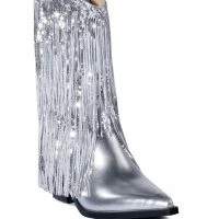 AZALEA WANG JOYFUL RING WESTERN BOOTIE IN SILVER -Sewing Down South shop azalea wang joyful ring western bootie in silver silver 3 3