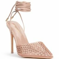 AZALEA WANG JUICY STILETTO PUMP WITH BLING IN NUDE -Sewing Down South shop azalea wang juicy stiletto pump with bling in nude nude 3 3