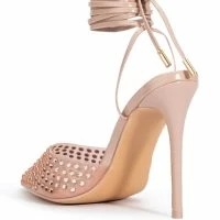 AZALEA WANG JUICY STILETTO PUMP WITH BLING IN NUDE -Sewing Down South shop azalea wang juicy stiletto pump with bling in nude nude 4 4