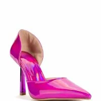 AZALEA WANG JUNO HOLOGRAPHIC STILETTO PUMP IN PINK -Sewing Down South shop azalea wang juno holographic stiletto pump in pink pink 3 3