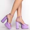 AZALEA WANG JUST A DREAM CHUNKY SANDAL IN PURPLE