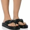 AZALEA WANG KARSYN FLAT SLIP ON SANDAL IN BLACK