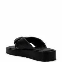 AZALEA WANG KARSYN FLAT SLIP ON SANDAL IN BLACK -Sewing Down South shop azalea wang karsyn flat slip on sandal in black black 4 4 c1