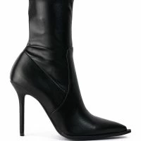 AZALEA WANG KATHERINE PU STILETTO BOOTIE IN BLACK
