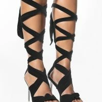 AZALEA WANG KEEP IT SIMPLE STILETTO SANDAL IN BLACK -Sewing Down South shop azalea wang keep it simple stiletto sandal in black black 1 1 c1