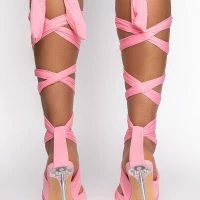 AZALEA WANG KEEP IT SIMPLE STILETTO SANDAL IN PINK -Sewing Down South shop azalea wang keep it simple stiletto sandal in pink pink 4 4