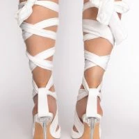 AZALEA WANG KEEP IT SIMPLE STILETTO SANDAL IN WHITE -Sewing Down South shop azalea wang keep it simple stiletto sandal in white white 4 4