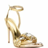 AZALEA WANG KEEP IT SWEET STILETTO SANDAL IN GOLD -Sewing Down South shop azalea wang keep it sweet stiletto sandal in gold gold 3 3