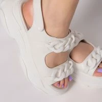 AZALEA WANG KEEP ON MOVING FLATFORM SANDAL IN WHITE -Sewing Down South shop azalea wang keep on moving flatform sandal in white white 5 5