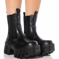 AZALEA WANG KELIANNA CHUNKY BOOT IN BLACK