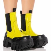 AZALEA WANG KELIANNA CHUNKY BOOT IN LIME