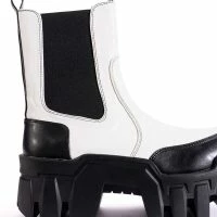 AZALEA WANG KELIANNA CHUNKY BOOT IN WHITE -Sewing Down South shop azalea wang kelianna chunky boot in white white 5 5