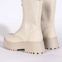 AZALEA WANG KENNEDY KNIT FRONT ZIP FLATFORM BOOTIE IN BONE -Sewing Down South shop azalea wang kennedy knit front zip flatform bootie in bone bone 5 5