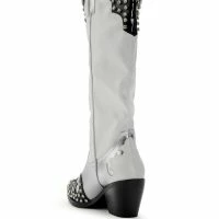 AZALEA WANG KNOX RHINESTONE EMBELLISHED WESTERN BOOT IN WHITE BLACK -Sewing Down South shop azalea wang knox rhinestone embellished western boot in white black white black 4 4