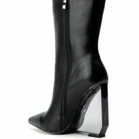 AZALEA WANG LAVISH RHINESTONE WEDGE BOOTIE IN BLACK -Sewing Down South shop azalea wang lavish rhinestone wedge bootie in black black 4 4