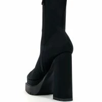 AZALEA WANG LEAH CHUNKY BOOTIE IN BLACK -Sewing Down South shop azalea wang leah chunky bootie in black black 4 4 c1