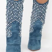 AZALEA WANG LEAVE IT ALL BEHIND STILETTO BOOTIE -Sewing Down South shop azalea wang leave it all behind stiletto bootie denim 3 3