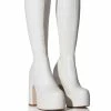 AZALEA WANG LET'S GO PARTY PU CHUNKY PLATFORM BOOT IN WHITE