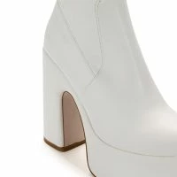 AZALEA WANG LET'S GO PARTY PU CHUNKY PLATFORM BOOT IN WHITE -Sewing Down South shop azalea wang lets go party pu chunky platform boot in white white 5 5 c1