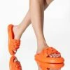 AZALEA WANG LETS LOSE IT ALL FLAT SANDAL IN ORANGE