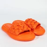AZALEA WANG LETS LOSE IT ALL FLAT SANDAL IN ORANGE -Sewing Down South shop azalea wang lets lose it all flat sandal in orange orange 4 4