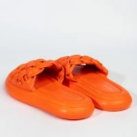 AZALEA WANG LETS LOSE IT ALL FLAT SANDAL IN ORANGE -Sewing Down South shop azalea wang lets lose it all flat sandal in orange orange 5 5