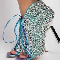 AZALEA WANG LIGHT IT UP STILETTO BOOTIE IN SILVER -Sewing Down South shop azalea wang light it up stiletto bootie in silver silver 5 5