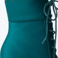 AZALEA WANG LIGHT ME UP STILETTO BOOTIE IN GREEN -Sewing Down South shop azalea wang light me up stiletto bootie in green green 6 6