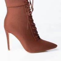 AZALEA WANG LIGHT ME UP STILETTO BOOTIE IN RUST -Sewing Down South shop azalea wang light me up stiletto bootie in rust rust 3 3