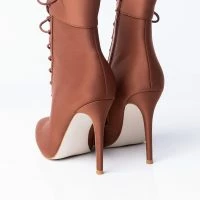 AZALEA WANG LIGHT ME UP STILETTO BOOTIE IN RUST -Sewing Down South shop azalea wang light me up stiletto bootie in rust rust 5 5