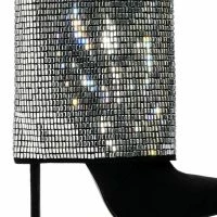 AZALEA WANG LIKE A MILLION BUCKS EMBELLISHED BOOTIE IN SILVER -Sewing Down South shop azalea wang like a million bucks embellished bootie in silver silver 5 5