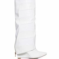 AZALEA WANG LIKE RAIN IN THE SUN WEDGE BOOT IN WHITE -Sewing Down South shop azalea wang like rain in the sun wedge boot in white white 2 2