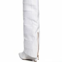 AZALEA WANG LIKE RAIN IN THE SUN WEDGE BOOT IN WHITE -Sewing Down South shop azalea wang like rain in the sun wedge boot in white white 4 4