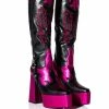 AZALEA WANG LILIANA CHUNKY WESTERN PLATFORM BOOT IN PINK